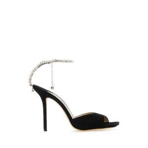 JIMMY CHOO Crystal Ankle Strap Stiletto Sandals Women BLACKCRYSTAL